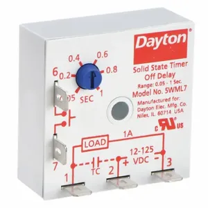 DAYTON 5WML7 Encapsulated Timer Relay 1 Sec 5 Pin 1no | AE7BKQ