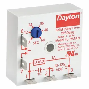 DAYTON 5WML9 Encapsulated Timing Relay, 5 Pin, SPST-NO, Surface Mounted | AE7BKT