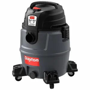 DAYTON 61HV82 Shop Vacuum, 8 gal. Tank Size, Plastic, 1 1/4 Inch Hose Dia., 100 cfm Air Flow | CJ3HYY