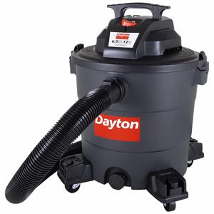 DAYTON 61HV84 Shop Vacuum, 12 gal. Tank Size, Plastic, 2 1/2 Inch Hose Dia., 103 cfm Air Flow | CJ3HYZ