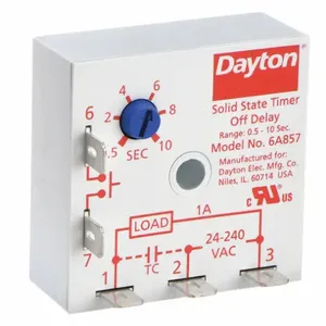 DAYTON 6A857 Encapsulated Timer Relay 10sec 5 Pin 1no | AE7RAX