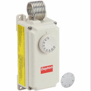 DAYTON 6EDY5 Line Voltage Thermostat, 24 - 600 VAC, 30 - 110 degrees F, SPDT | AE8MXH