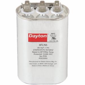 DAYTON 6FLN5 Motor-Dual-Run-Kondensator, oval, 370 V AC, 35/3 mfd, 4 5/8 Zoll Gesamthöhe | CR2XZF