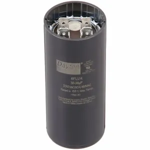 DAYTON 6FLU3 Motor Start Capacitor, 330V AC, 25 To 30 mfd, Round, 1 7/16 Inch Dia. | CJ2VZU