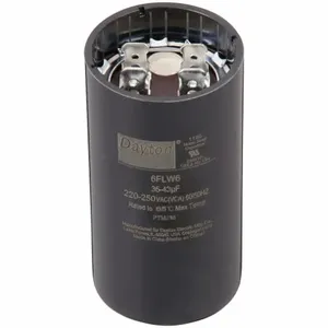 DAYTON 6FLW6 Motor Start Capacitor, 220 to 250V AC, 36 To 43 mfd, Round, 1 7/16 Inch Dia. | CJ2WBN