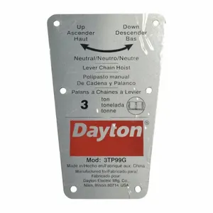 DAYTON 71317739G Capacity Label | AJ2AXQ 46H947