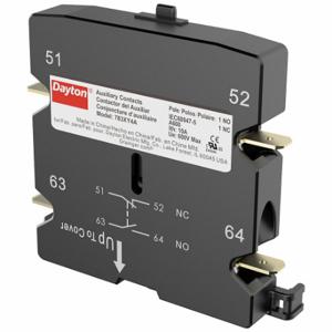DAYTON 783XY4 Auxiliary Contact, 10 A, Dayton IEC Contactors, Side, 1 NC Aux. Contacts | CR2WQM