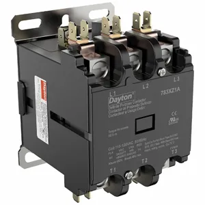 DAYTON 783XZ1 Definite Purpose Magnetic Contactor, 3 Poles, 63 A Full Load Amps-Inductive, 120VAC | CR2WUK