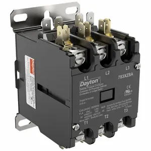 DAYTON 783XZ8 Definite Purpose Magnetic Contactor, 3 Poles, 32 A Full Load Amps-Inductive, 24VAC | CR2WUD