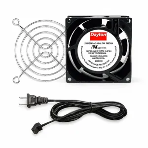 DAYTON 786EV3 Square Axial Fan Kit, 3 5/8 Inch Ht, 1 Inch Dp, 25/34, 20, Cast Aluminum, 120V Ac | CR2YLB