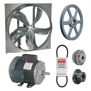 DAYTON 7M7W2 Exhaust Fan with Drive Package, 24 Inch Blade, 1/3 HP, 6039 cfm, 115/208-230V AC | CJ2CZB