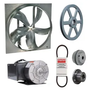 DAYTON 7M7Y3 Exhaust Fan with Drive Package, 30 Inch Blade, 2 HP, 15488 cfm, 115/208-230V AC | CJ2CYW