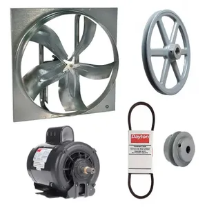 DAYTON 7M7Z3 Exhaust Fan with Drive Package, 36 Inch Blade, 3/4 HP, 14223 cfm, 115/208-230V AC | CJ2CZN