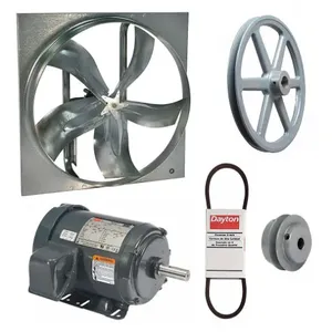 DAYTON 7M809 Exhaust Fan with Drive Package, 36 Inch Blade, 1 HP, 15636 cfm, 208-230/460V AC | CJ2CYH