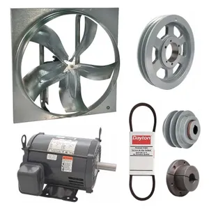 DAYTON 7M869 Exhaust Fan with Drive Package, 60 Inch Blade, 3 HP, 44302 cfm, 208-230/460V AC | CJ2DBB