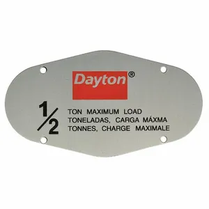 DAYTON GHH019 Capacity Label | CH9UMR 46H986