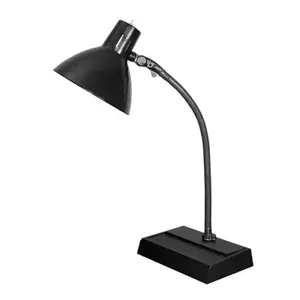 DAZOR 1069-BK Desk Base Light, Wide Beam Flex Arm, Black | CD4NMJ