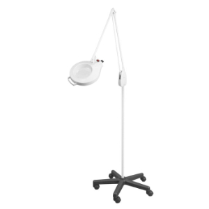 DAZOR L1460-WH Led Circline Magnifier, 1.75X, Mobile Floor Stand, White, 43 Inch | CD4PAT