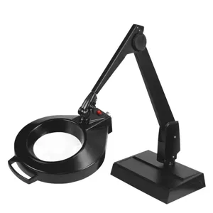 DAZOR LMC100-ES-EB ESD Led Circline Magnifier, 1.75X, Desk Base, Black | CD4PHW