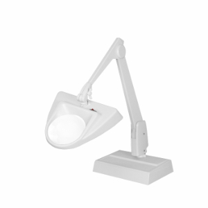 DAZOR LMG400-DG LED-Lupe mit hoher Beleuchtung, 1.75-fach, Schreibtischsockel, Taubengrau, 28 Zoll | CD4PLM