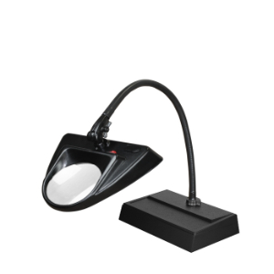 DAZOR LML100-BK LED-Lupe mit hoher Beleuchtung, 1.75-fach, Schreibtischsockel, Schwarz, 30 Zoll | CD4PNH