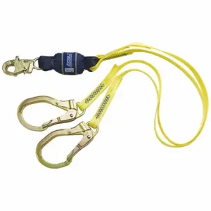 DBI-SALA 1246159 Shock-Absorbing Lanyard, Shock Pack, Steel Rebar Hook, Steel Snap Hook, 310 lb Capacity | CP2TCD 16KR64