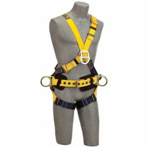 DBI-SALA 1101810 Full Body Harness, Crossover Style, M, Polyester, Yellow | AH9JTJ 39Y255