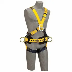 DBI-SALA 1101810 Full Body Harness, Crossover Style, M, Polyester, Yellow | AH9JTJ 39Y255