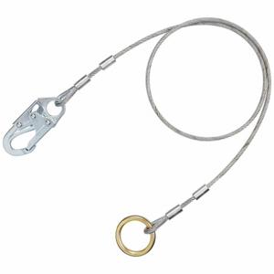 DBI-SALA AJ408AG Cable Anchor, 6 ft Overall Length, Steel, Steel, O-Ring, Reusable, Snap Hook, O-Ring | CV4QTK 40D369