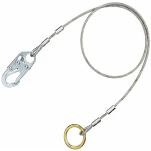 DBI-SALA AJ408AG Cable Anchor, 6 ft Overall Length, Steel, Steel, O-Ring, Reusable, Snap Hook, O-Ring | CV4QTK 40D369