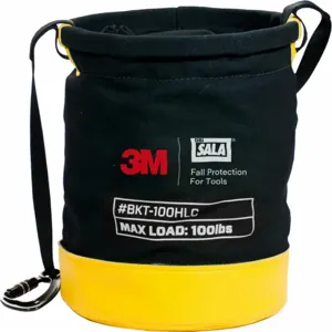 DBI-SALA 1500133 Bucket, Hand Tools/Power Tools/Small Parts, Carabiner, Drawstring, 15 Inch Height | CR2YYR 447Z18