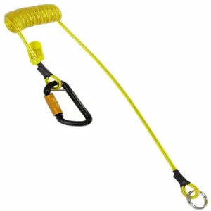 DBI-SALA 1500066 Tool Lanyard, Black/Yellow, Ring, Aluminum, Hammer Holsters | CP2TGE 447Y50