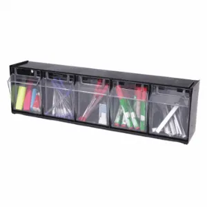 DEFLECTO 20504OP Tilt Bin for Storage, 5 Bins, Black | CP3LNL 51VJ03