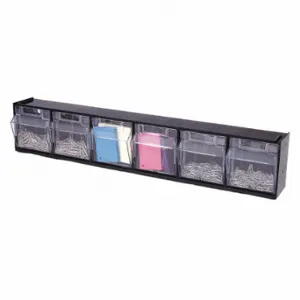 DEFLECTO 20604OP Tilt Bin for Storage, 6 Bins, Black | CP3LNM 51VJ04