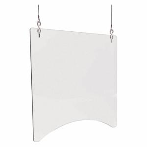 DEFLECTO PBCHA2424 Hanging Sneeze Guard, Acrylic, 23 3/4 Inch Height, 3/16 Inch Thick, 23 3/4 Inch Width | CP3LNV 56KA02
