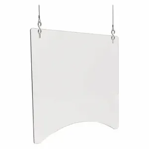 DEFLECTO PBCHA2424 Hanging Sneeze Guard, Acrylic, 23 3/4 Inch Height, 3/16 Inch Thick, 23 3/4 Inch Width | CP3LNV 56KA02