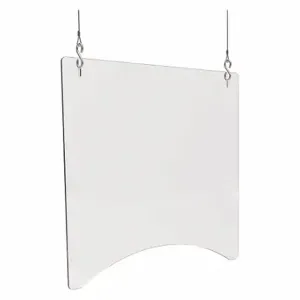 DEFLECTO PBCHPC2424 Hanging Sneeze Guard, Polycarbonate, 23 3/4 Inch Height, 1/8 Inch Thick, 23 3/4 Inch Width | CP3LNX 56KA03