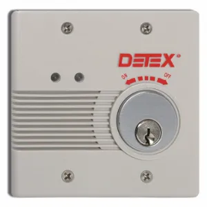 DETEX EAX-2500F GRAY W-CYL Exit Door Alarm, Anodized Duranodic, Mortise, Horn, Mortise, Variable, Non-Handed | CP3NAH 44ZV08