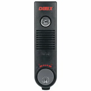 DETEX EAX-500 BLACK W-CYL Exit Door Alarm, Anodized Duranodic, Mortise, Horn, Mortise, Variable, Non-Handed | CP3NAF 44ZV24