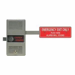 DETEX ECL-230D W-CYL Rim Exit Device With Alarm, 20 Inch Size, Fits 5 3/4 Inch Stile Width | CP3MYK 44ZU92