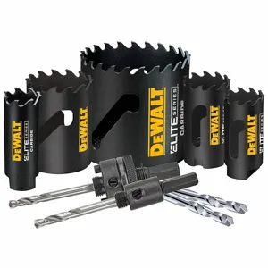 DEWALT DAH39CTSET Hole Saw Kit, 9 Pieces, 1 Inch to 2 Inch Saw Size Range, 1 7/8 Inch Max. Cutting Depth | CP3QBN 797F56