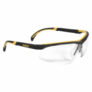 DEWALT DPG55-11D Safety Glasses, Wraparound Frame, Half-Frame, Black, Black, M Eyewear Size, Unisex | CP3QVA 492P86