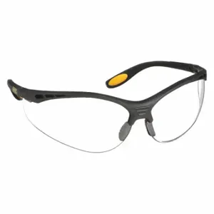 DEWALT DPG58-1D Safety Glasses, Wraparound Frame, Full-Frame, Black, Black, M Eyewear Size, Unisex | CP3QUV 15F618