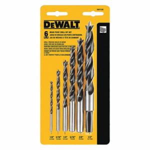 DEWALT DW1720 Wood Drilling Bit Set, 1/8 Inch3/16 Inch1/4 Inch5/16 Inch3/8 Inch1/2 Inch Drill Bit Size | CV4QAP 53DR77