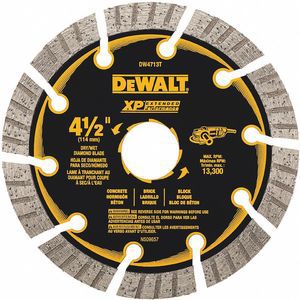DEWALT DW4713T 4-1/2 Zoll Nass-/Trocken-Diamantsägeblatt, Turbo-/segmentierter Felgentyp | CD2JCA 423K25