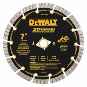 DEWALT DW4714T Diamond Saw Blade, 7 Inch Blade Dia, 5/8 Inch Arbor Size, Wet/Dry, Best, Turbo/Segmented | CP3PQH 423K26