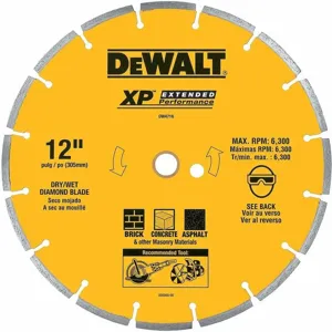 DEWALT DW4739 6 Inch Dry Diamond Saw Blade, Segmented Rim Type, Application Masonry | CD2HGT 40K111