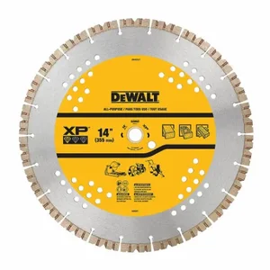 DEWALT DW4741T Diamond Saw Blades, 14 Inch Blade Dia, 1 Inch Arbor Size, Wet/Dry, Better, Segmented | CP3PQM 61TJ18