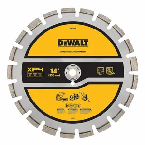 DEWALT DW47444 Diamond Saw Blades, 14 Inch Blade Dia, 1 Inch Arbor Size, Wet/Dry, Best, Segmented | CP3PQL 61TJ19