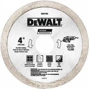 DEWALT DW4790 4 Inch Wet/Dry Diamond Saw Blade, Segmented Rim Type, Application Specialty | CD2HPP 53DR62